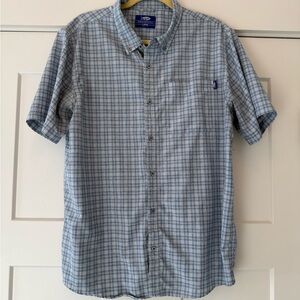 AFTCO Light Blue Checkered Button Down Shirt